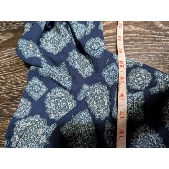 Michael Kors Top Womens Navy Printed Short Sleeve V Neck Blouse Size S 100 - Picture 6 of 7